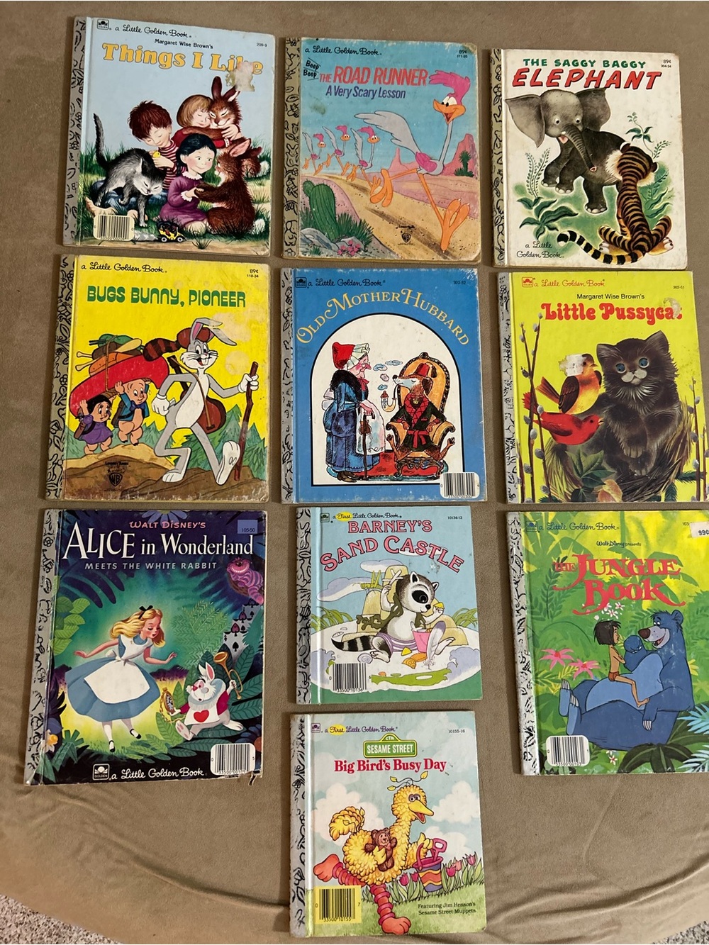 Collection of 10 Vintage Little Golden Book Classic Children’s Books